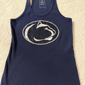 ⭐️ 3/$20 Penn state Navy Blue Rhinestone Embellished Tank top xl
